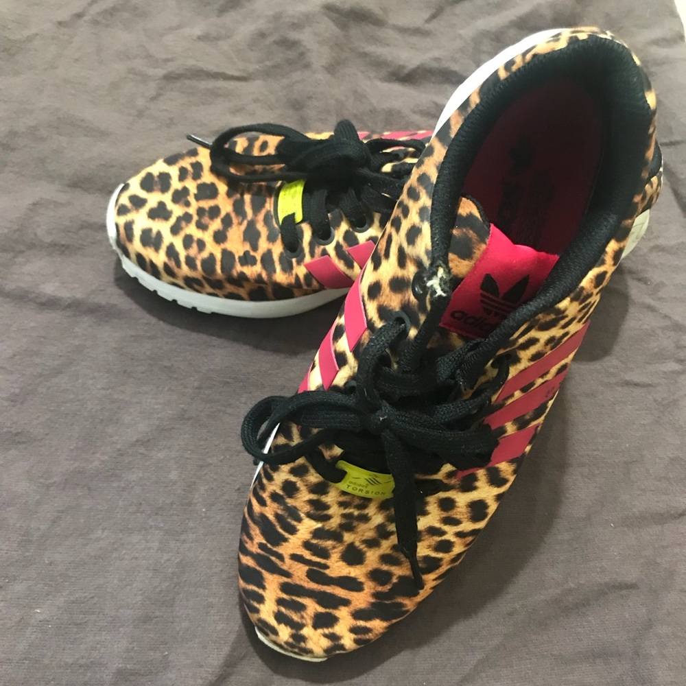 Authentic rare leopard Adidas ZX flux sneakers 8